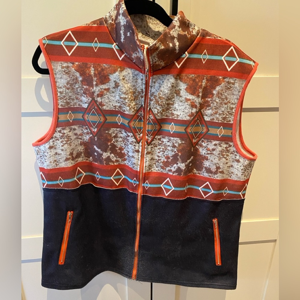 Western style Vest with Zipper